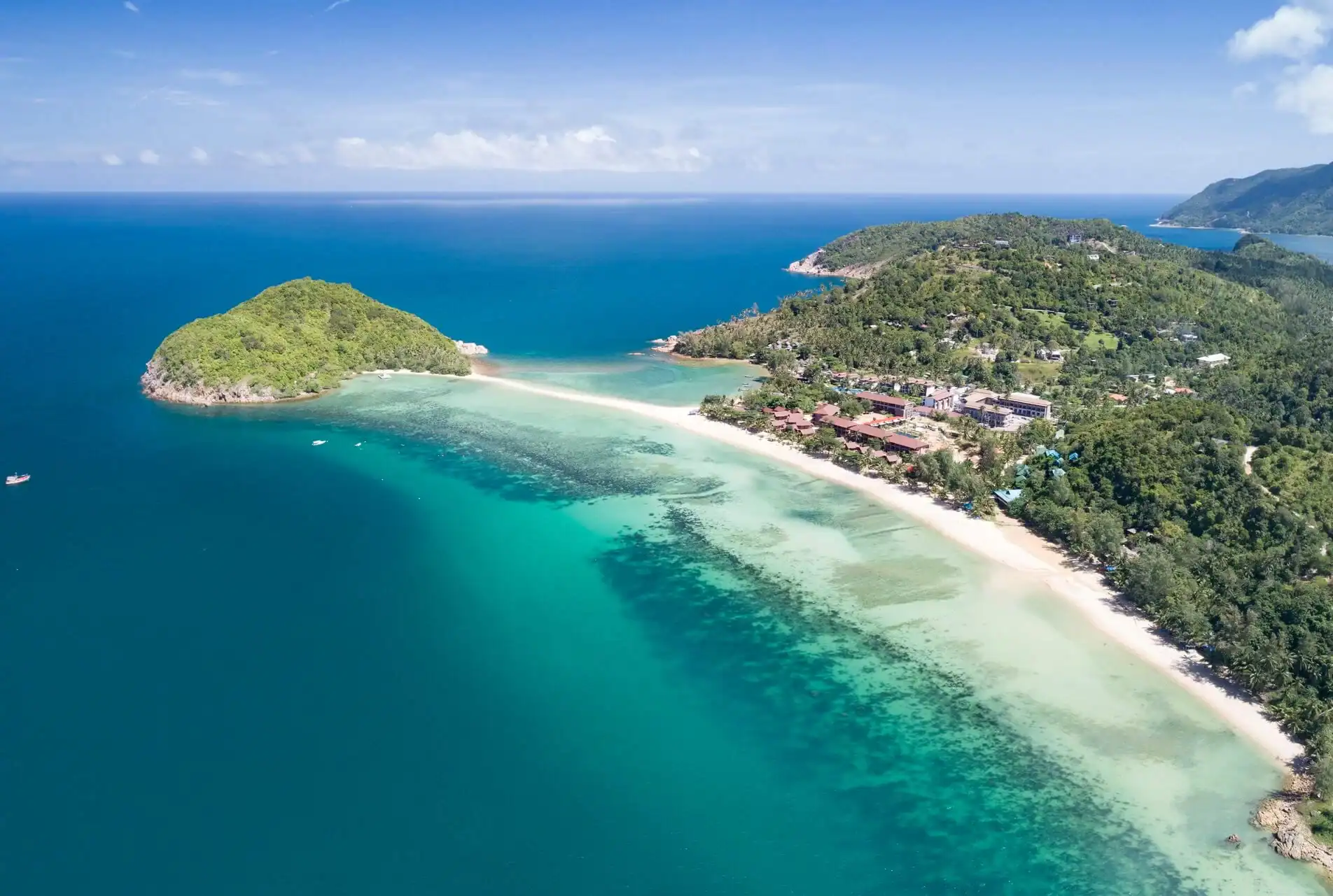 Sandy causeway leading to Koh Ma island during low tide